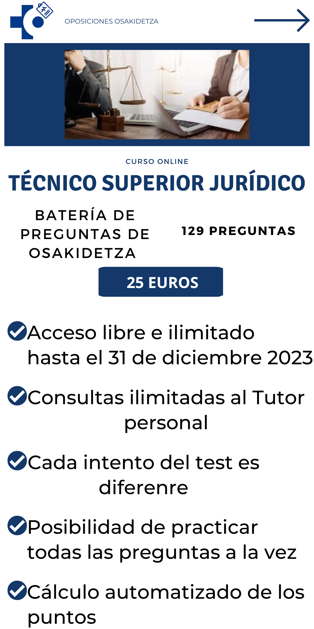 Técnico/a superior jurídico. OSAKIDETZA. Batería de preguntas